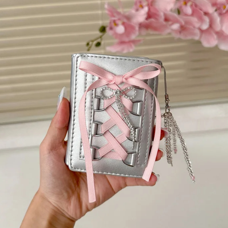 Interior Design Korean Style - Y2k Silver Sweet Wallets for Women