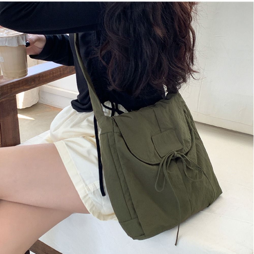 Korean Style Flap Nylon Bow Cr - Interior Design Korean Style のレビューと価格