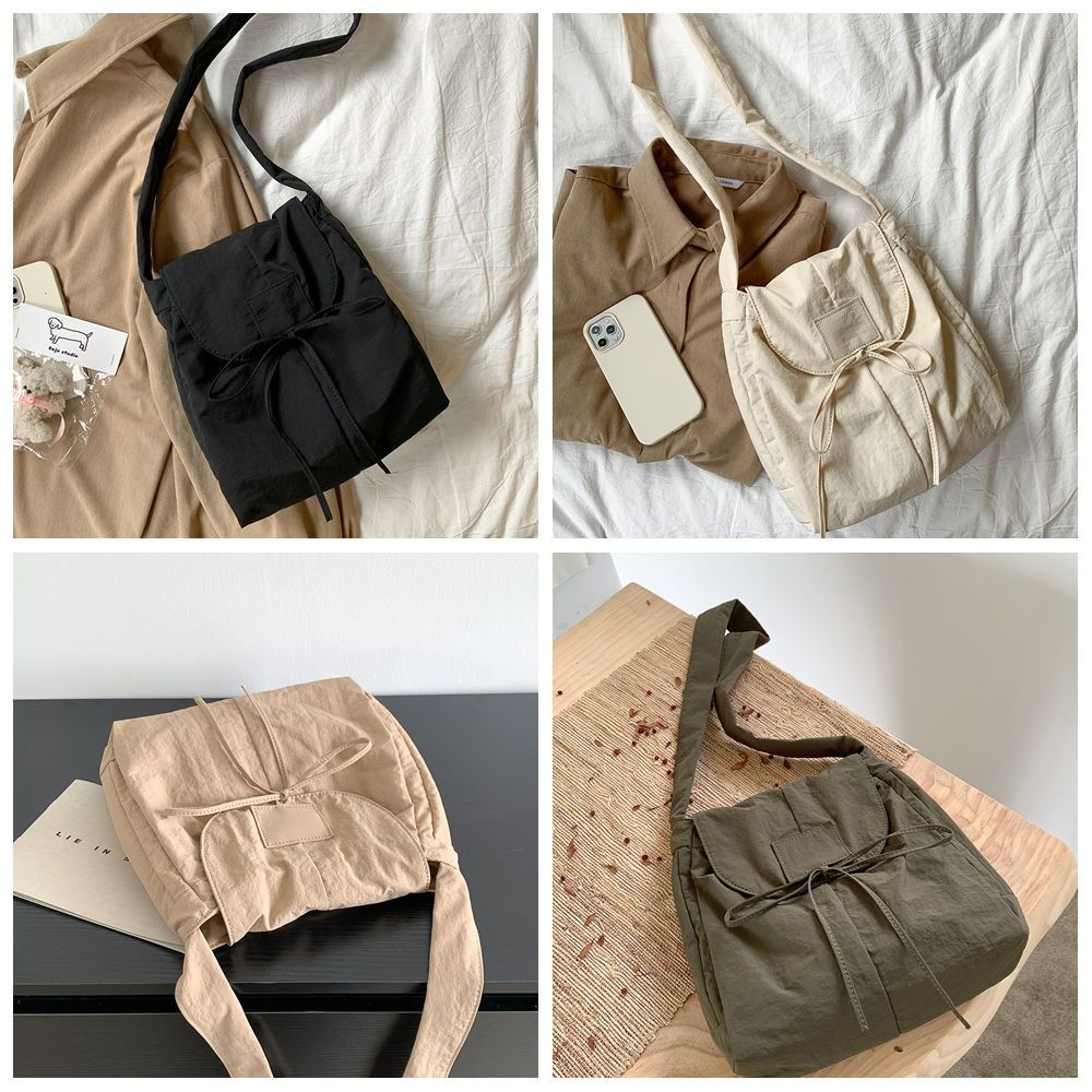 Korean Style Flap Nylon Bow Cr - Interior Design Korean Style のレビューと価格