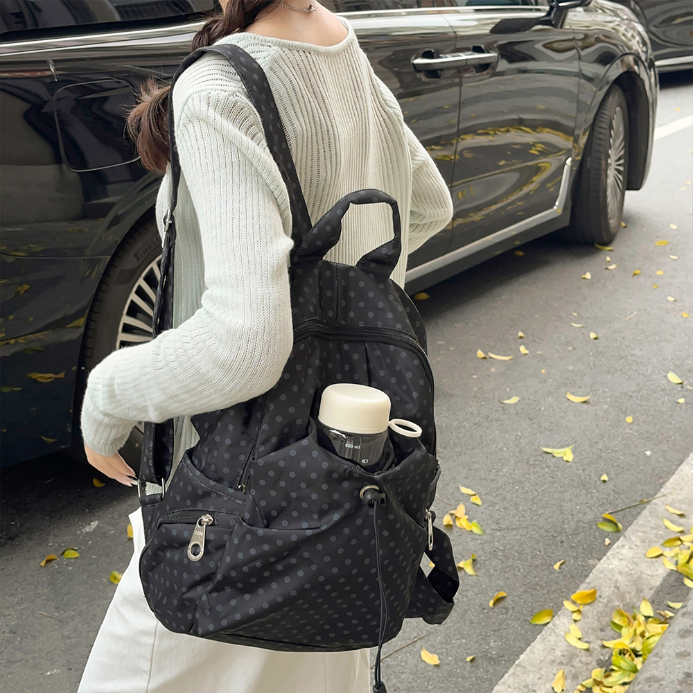 Polka Dot Nylon Drawstring Bac - Interior Design Women のレビューと価格