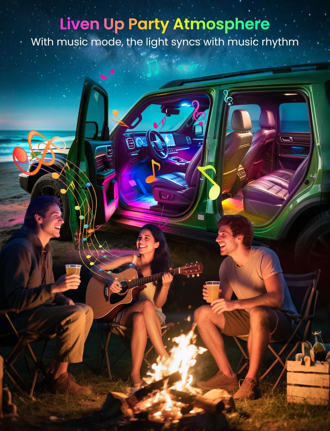 72 LED RGB+IC Car Interior Lig - Interior Design Apps のレビューと価格