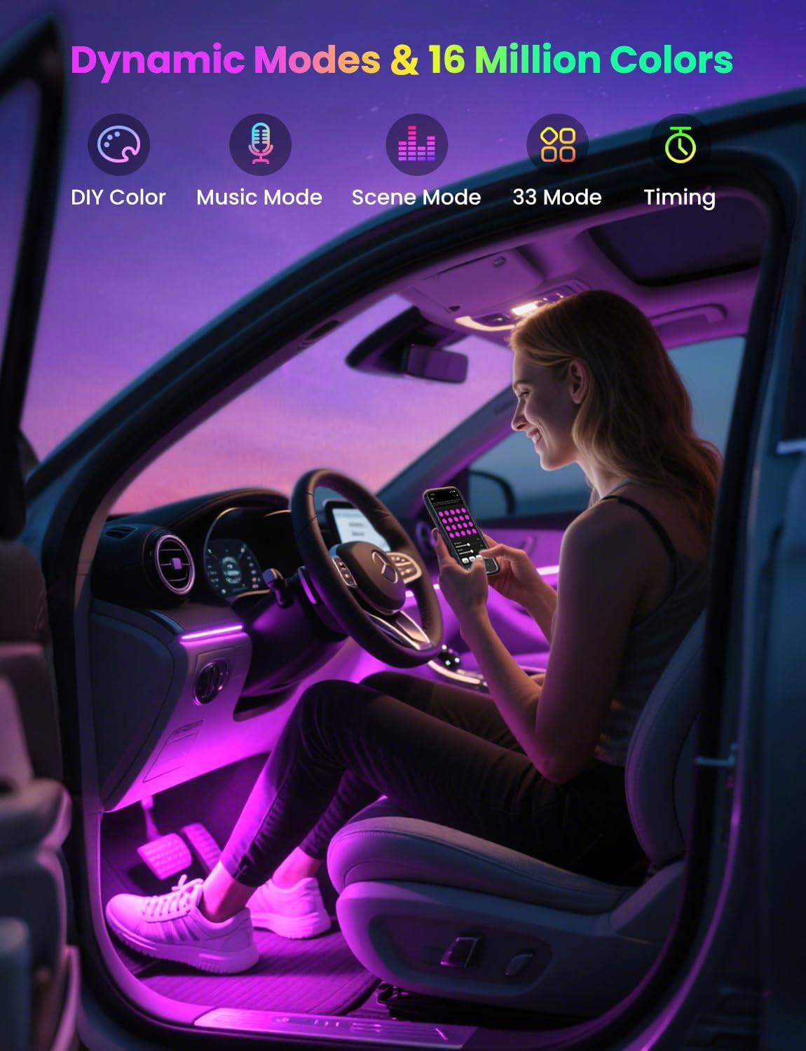 RGB 48 LED Car Interior Lights - Interior Design Apps のレビューと価格