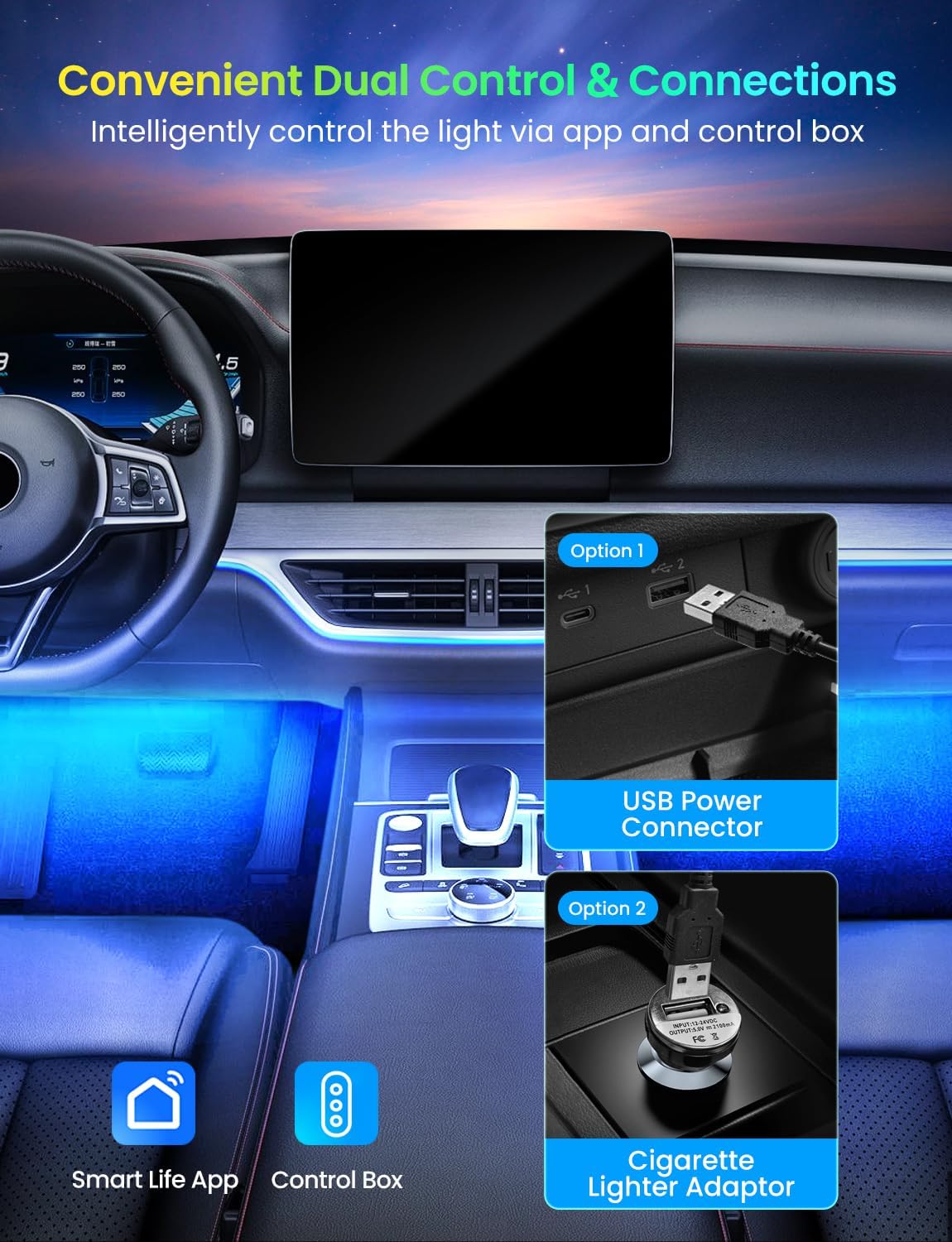 RGB 48 LED Car Interior Lights - Interior Design Apps のレビューと価格